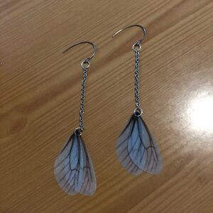 Elegant Blue Wing Earrings
